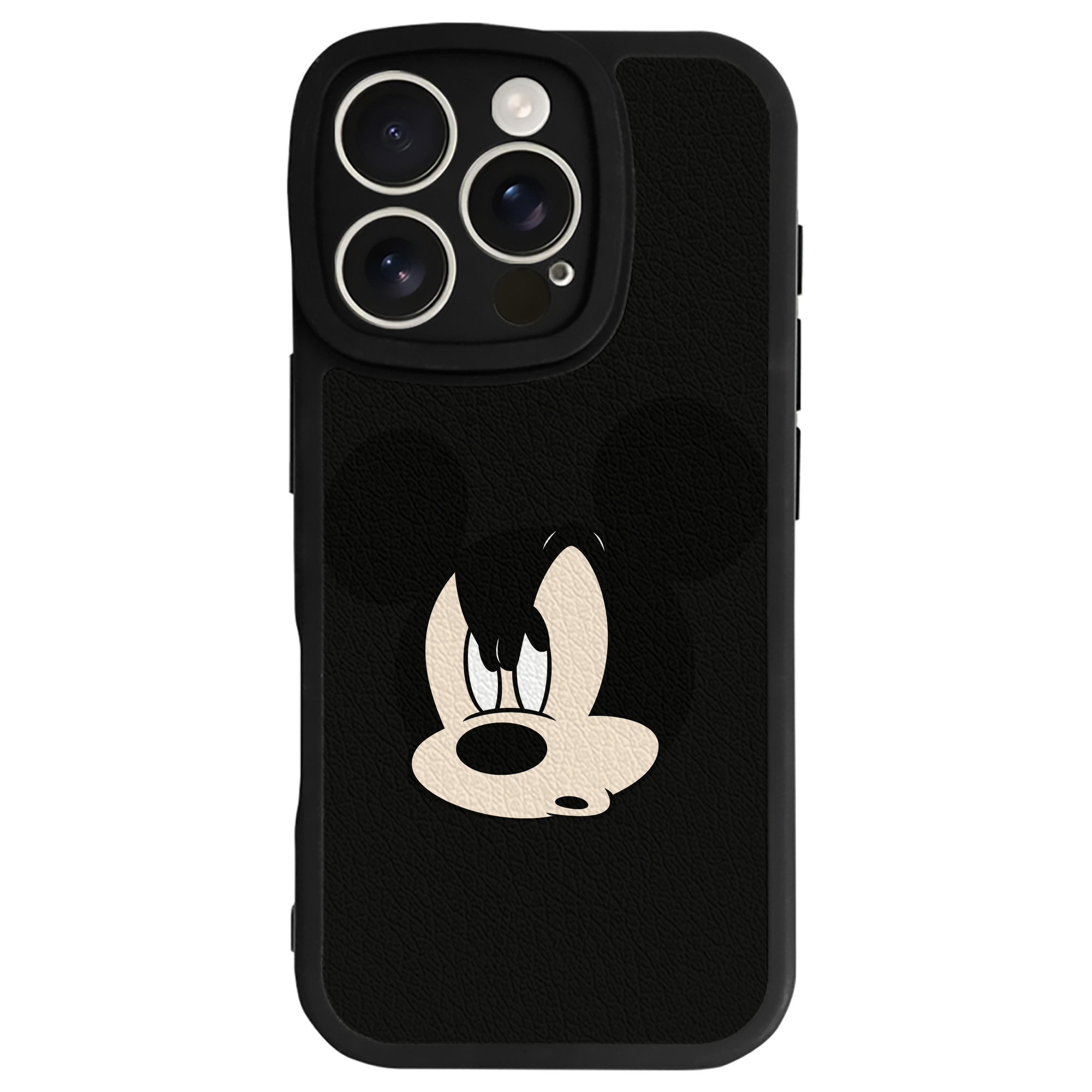 （画像用） ミッキーマウス Mickey Mouse 【iPhone 16シリーズ対応】シリコンスマホケース（レザー調） 材質：シリコン